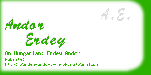 andor erdey business card